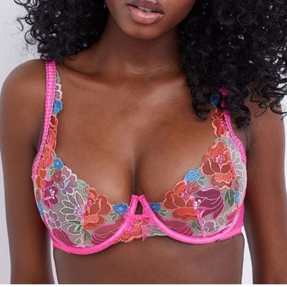 For Love And Lemons Other - New! For Love and Lemons Luella flocked dot floral bra pink 3824